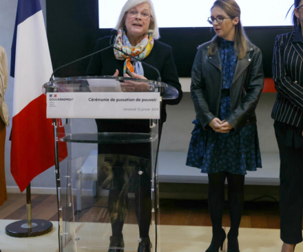 passation de pouvours Catherine Vautrin / Aurore Bergé / solidarités 