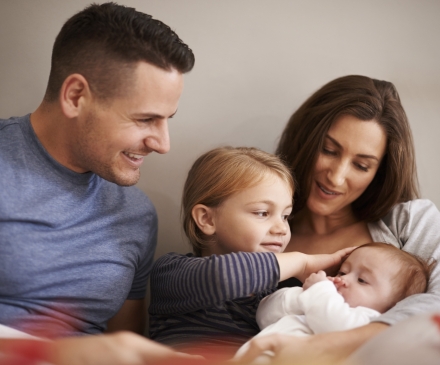 Bébé avec sa famille