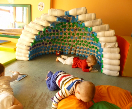 igloo en bouteilles de lait