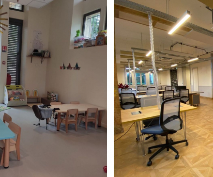 La micro-crèche Les Petits Preneurs et le coworking le Kocon 